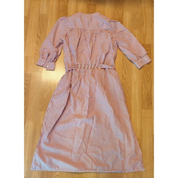 dRA Los Angeles Cassie Midi Shirt Dress Womens Small Red White Stripes Cotton - Picture 8 of 11